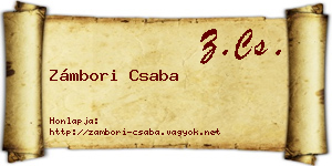 Zámbori Csaba névjegykártya