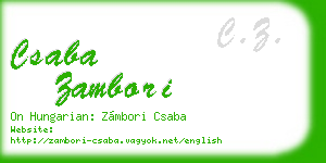 csaba zambori business card